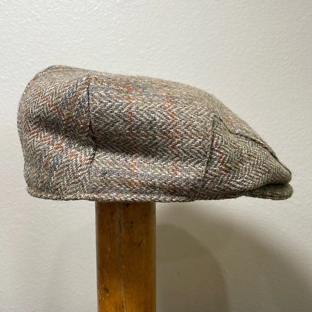 Vintage Dunn & Co Rutland County Cap Wool Cabbie Newsboy Brown Tweed Size 7